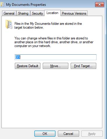 cara memindahkan folder my documents pada widows 7