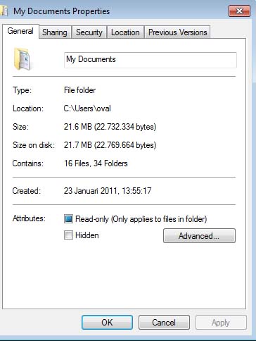 cara memindahkan folder my documents pada windows 7